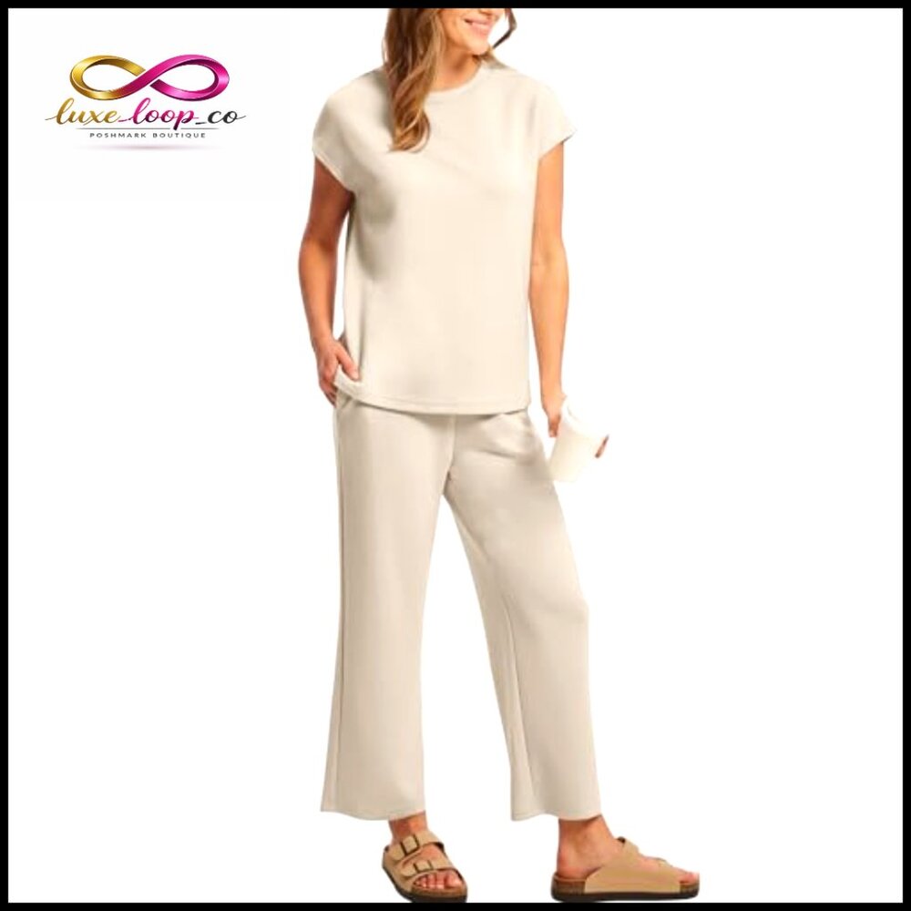 Medium Polyester Blend Two Piece Set Cap Sleeve T… - image 4